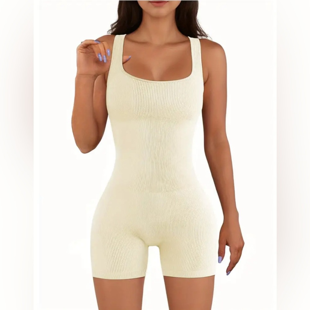 NEW White Ribbed Sleeveless Bodysuit